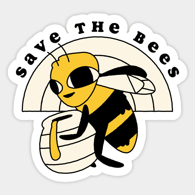 Save the bees Sticker by Nora Gazzar